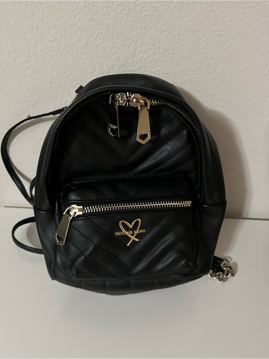 Victoria's Secret Handbags - Victoria’s Secret Heart Black Quilted Mini Backpack